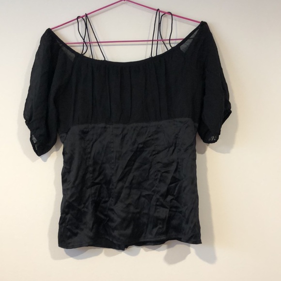 Guess silk bustier peasant top S - Picture 4 of 4